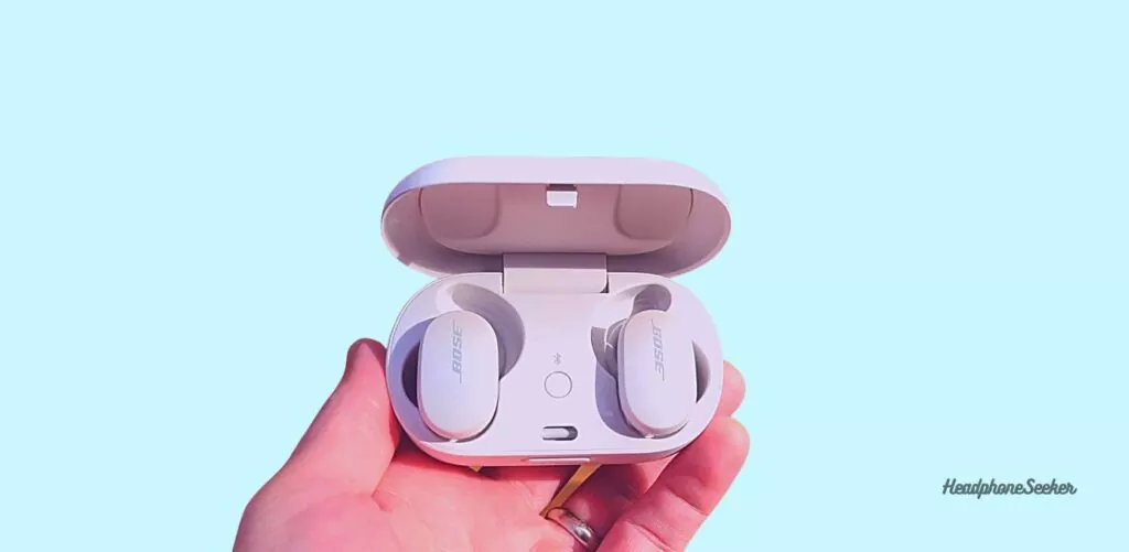 Bose QC earbuds inside the case