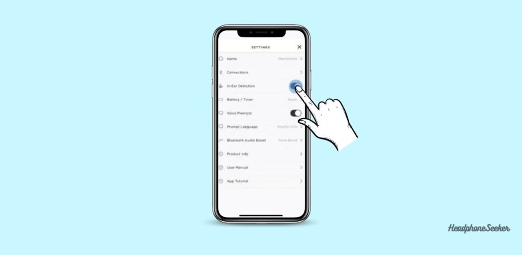 Disabling the in ear detection on bose earbuds
