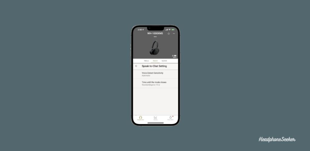 speak to setting icon in sony app