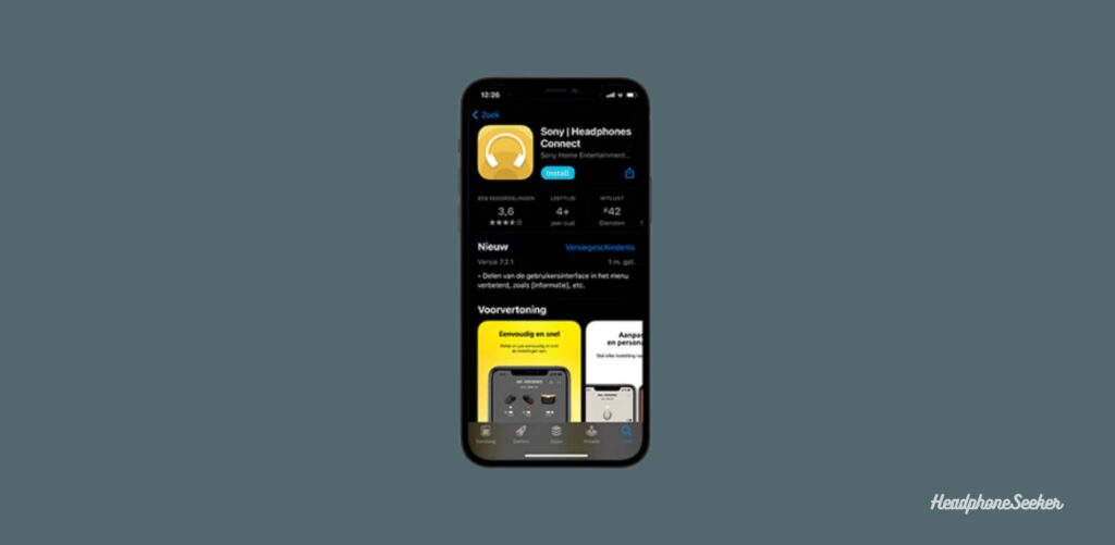 Sony headphone connect app on apps store