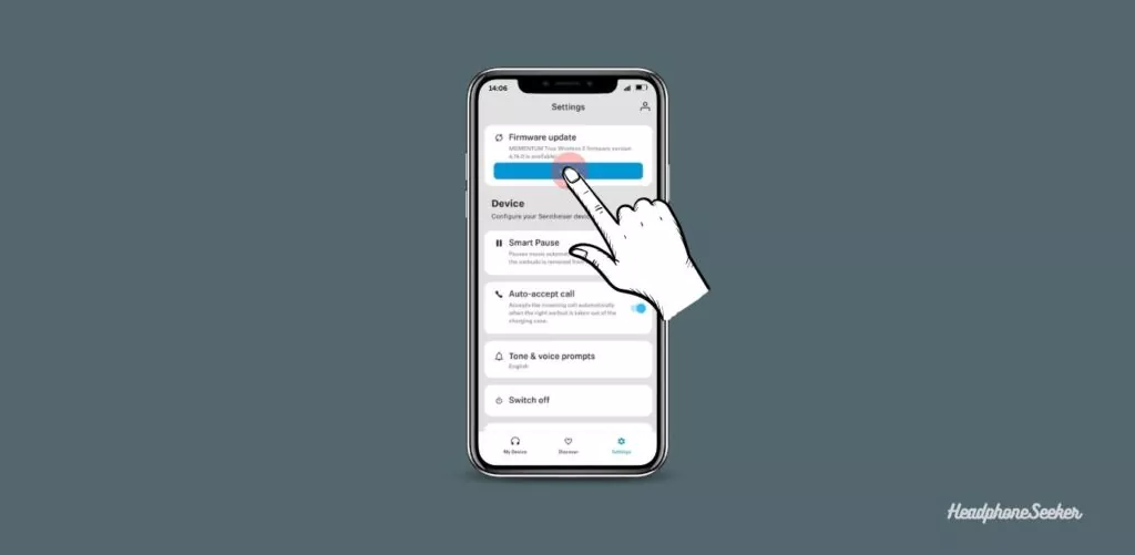 updating the firmware using the sennheiser smart control app